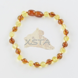 Amber polished natural beads bracelet Baroque